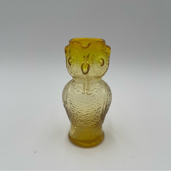 Other - Kanawha Glass Owl Pitcher Creamer Yellow Gold Amber Vintage Mid Century